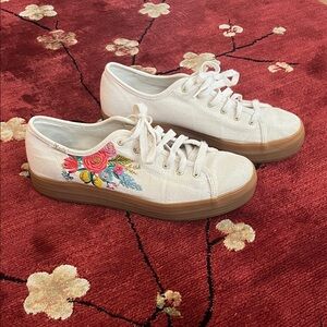 Keds x Rifle Paper Co Embroidered Sneakers – Size 9.5 – Like New